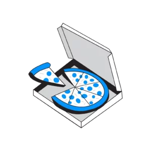 Boîte en carton contenant une pizza